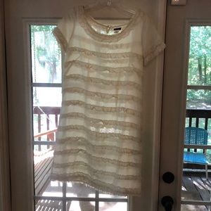 A J. Crew ruffled cream white dress